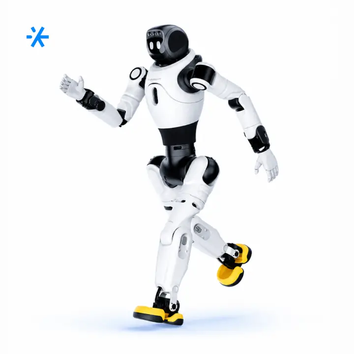 Робот-гуманоид Agibot X2 Ultra в движении на белом фоне